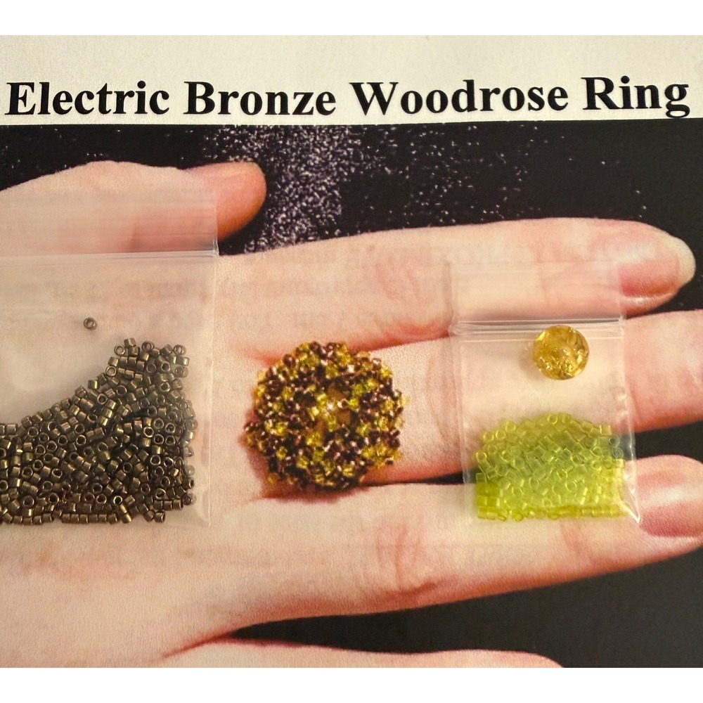 Jewelry Beading Kit Electric Bronze Woodrose Ring DIY